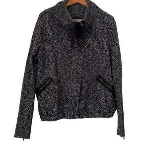 Urban Outfitters Silence+Noise Bomber Jacket Sz L Gray Full Zip High Neck Casual
